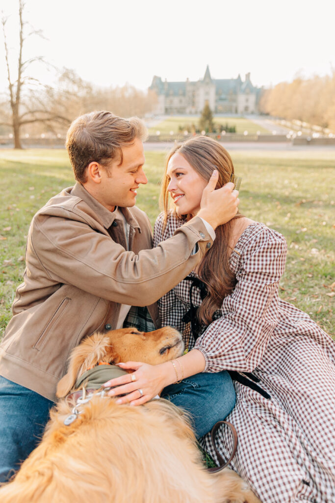 Couples photo session at the Biltmore Estate at Christmas in Asheville, North Carolina captured by Rachel Marie Photography