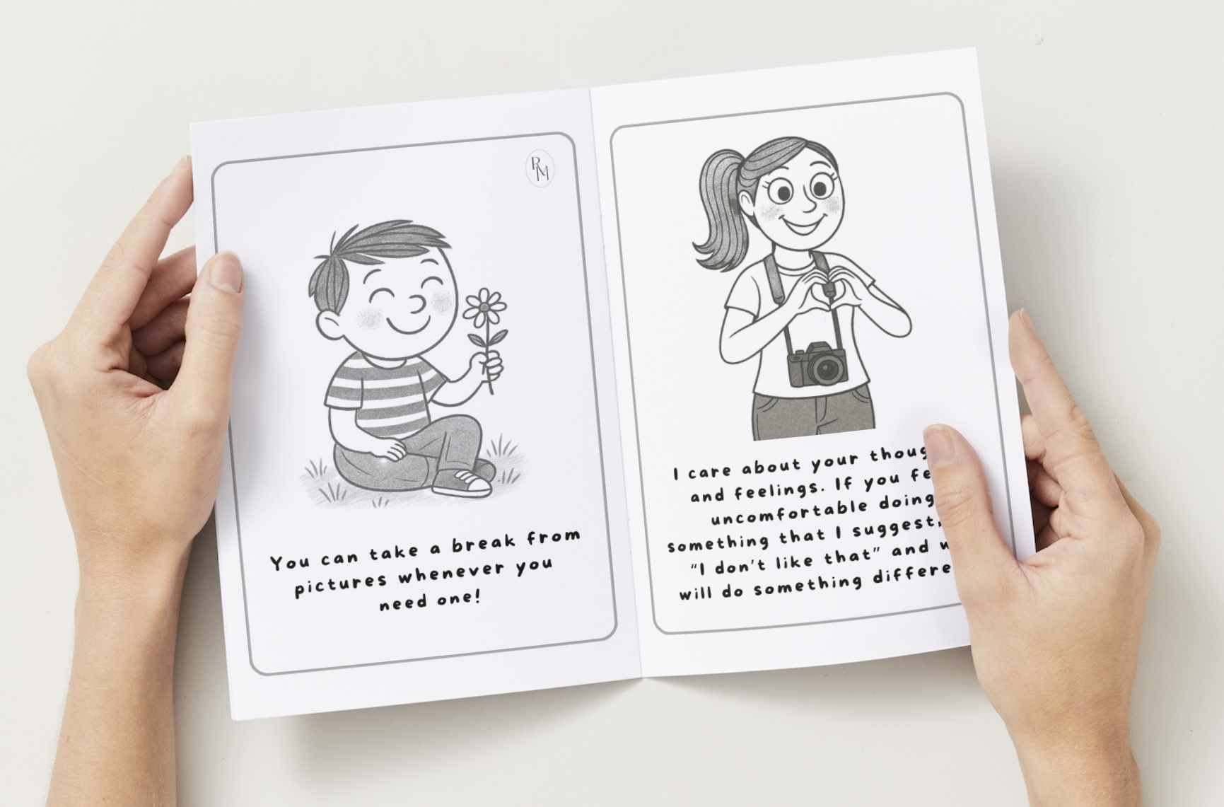 Family Photography Social Story and Coloring Book for Kids to complete to prepare for what a photo session is going to be like