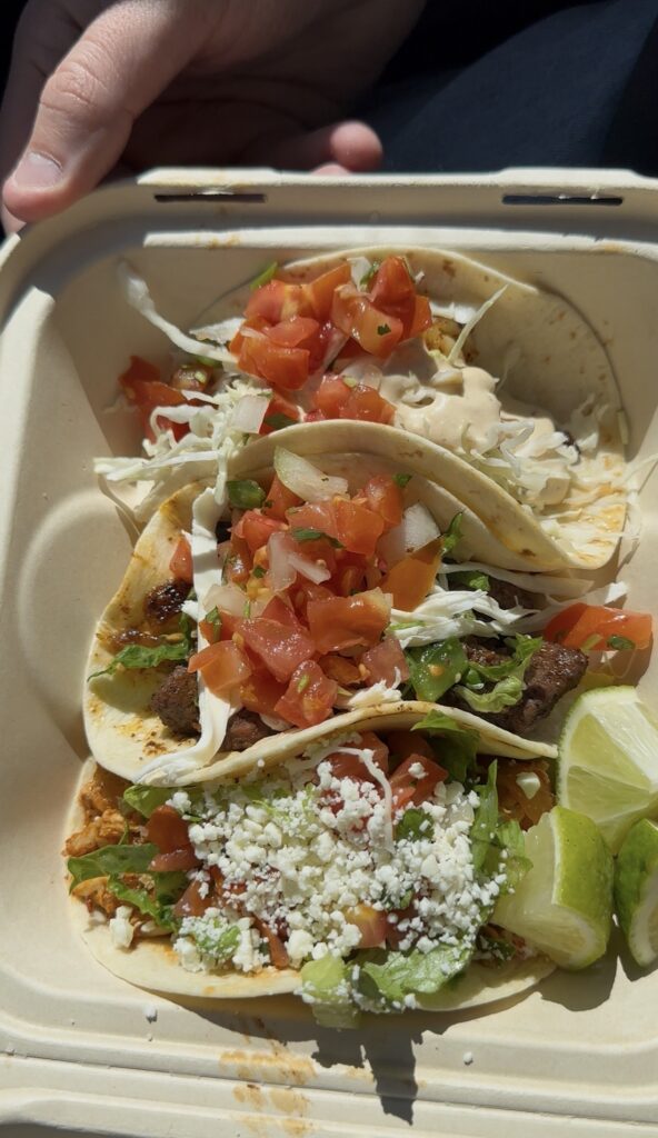 to go plate of three tacos from taco temple