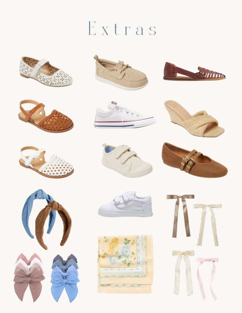 Spring and Summer shoes and accessories to wear to family photos with Asheville Family Photographer, Rachel Marie Photography