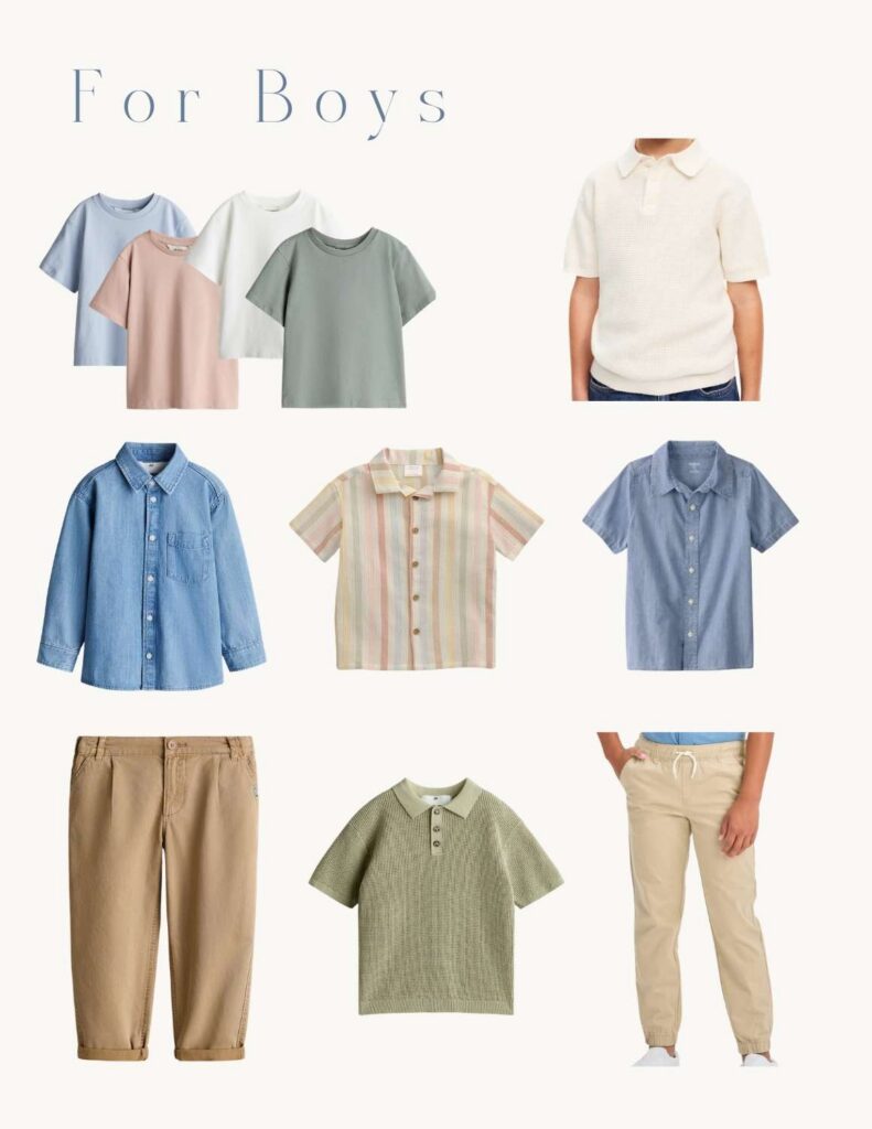 Spring and Summer boy outfits to wear to family photos with Asheville Family Photographer, Rachel Marie Photography