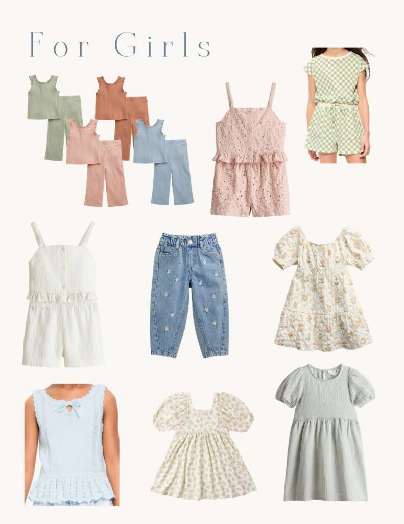 Spring and Summer girl outfits to wear to family photos with Asheville Family Photographer, Rachel Marie Photography