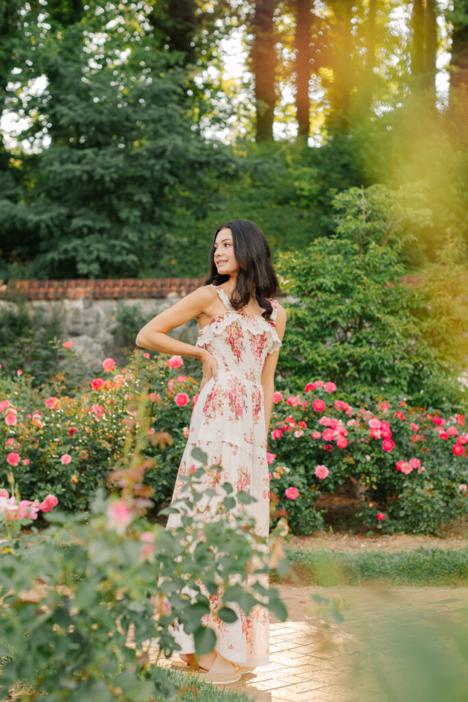 senior photos art the biltmore estate rose gardens with asheville photographer