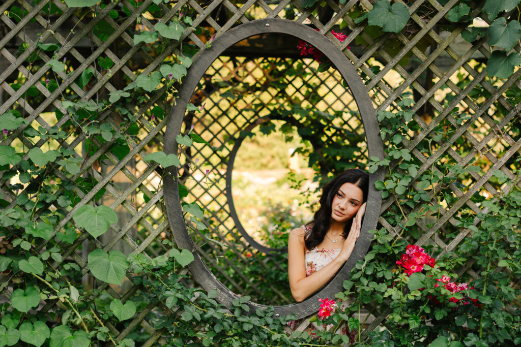 senior photos art the biltmore estate rose gardens with asheville photographer