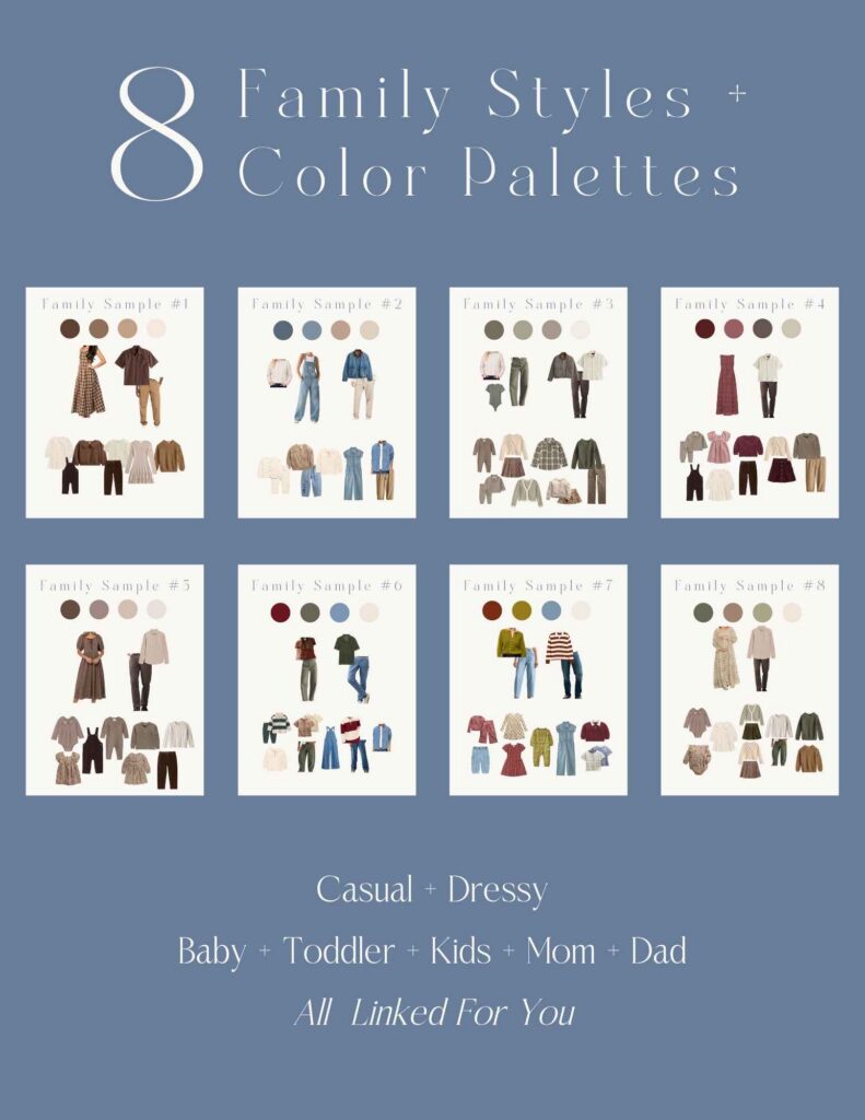 8 Color palettes to help you style your family for fall photos this year in Asheville, NC